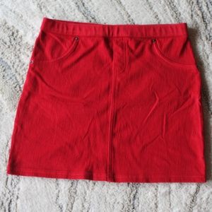 Red HUE Stretch Denim Miniskirt Size M